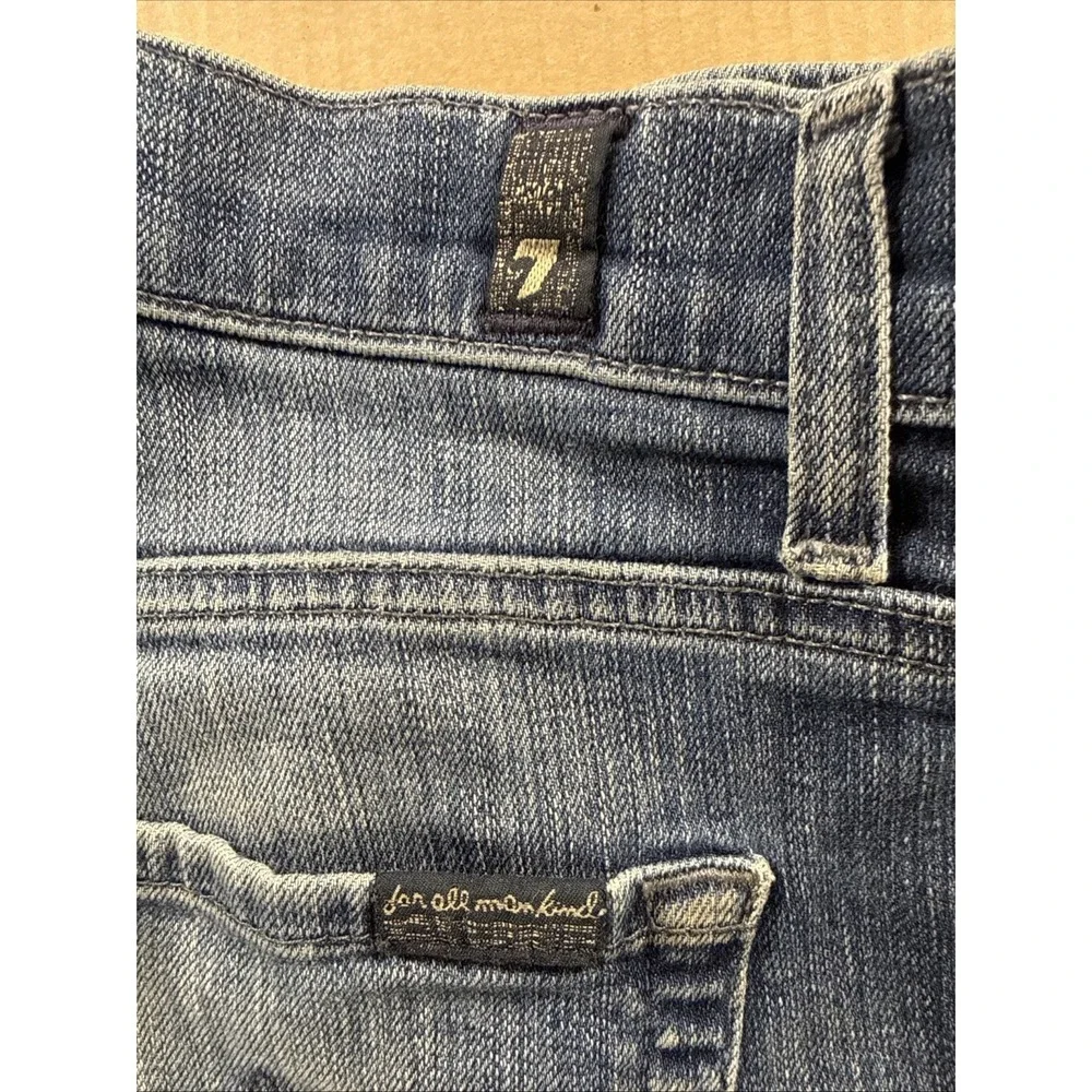 7 For All Of Man Kind Jeans Mens 32 Blue Dark Wash Relaxed Fit Button Fly USA